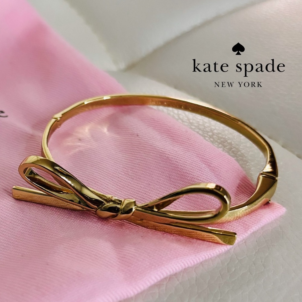 Kate Spade Skinny Mini Gold Bow Ribbon Bracelet bangle